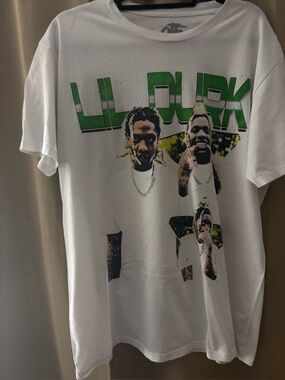 Lil Durk Graphic Tee - White with Green Print